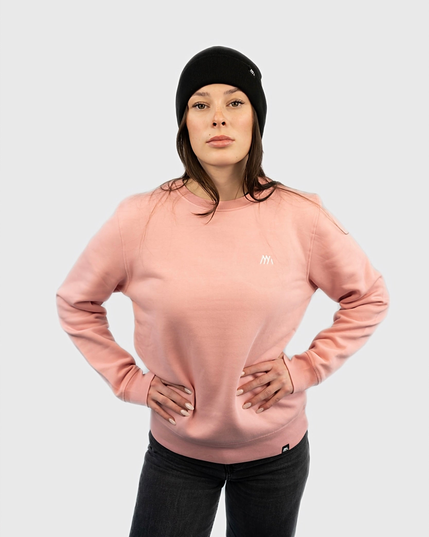 Sweatshirt für Herren und Damen in Dunkelgrau mit Volgel Motiv in verschiedenen Größen und Farben, Vegan und FariWear sowie Öko-Tex zertfifiziert, Pullover ohne Kapuze für Damen und Herren sowie Jungen und Mädchen, Nachhaltig und Modern aus Biobaumwolle und recyceltem Polyester, auch als Geschenkidee, in Pink und gestricktem Logo